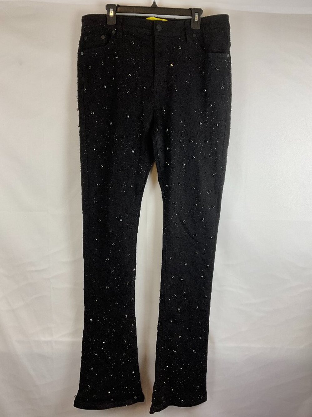 Guapi Premium Jeans 36 Black Beaded Rhinestone Slim-Straight Leg